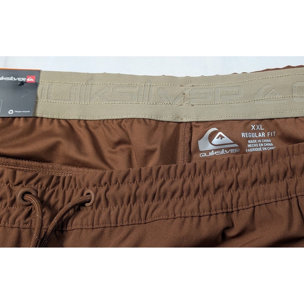 Quiksilver Mens Drylight Shorts XXL‎ Brown Regular Fit Athletic Drawstring - Picture 4 of 10